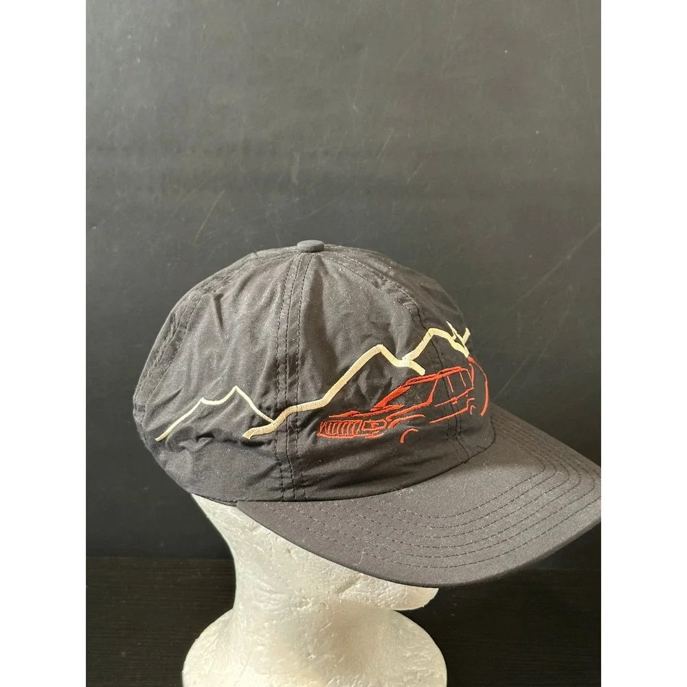 Vintage Jeep The Legend Continues Cherokee Mountain‎ Embroidered Black Hat Cap